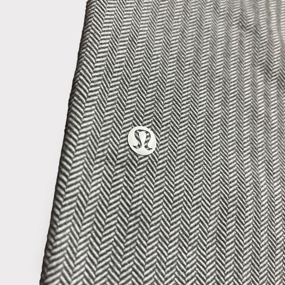 Lululemon Jet Crop Slim 4 Grey Herringbone Luon Tapered Pull On Ankle Pants - Picture 5 of 11